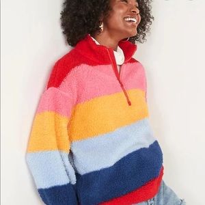 Old Navy | cozy cropped rainbow Sherpa fleece
